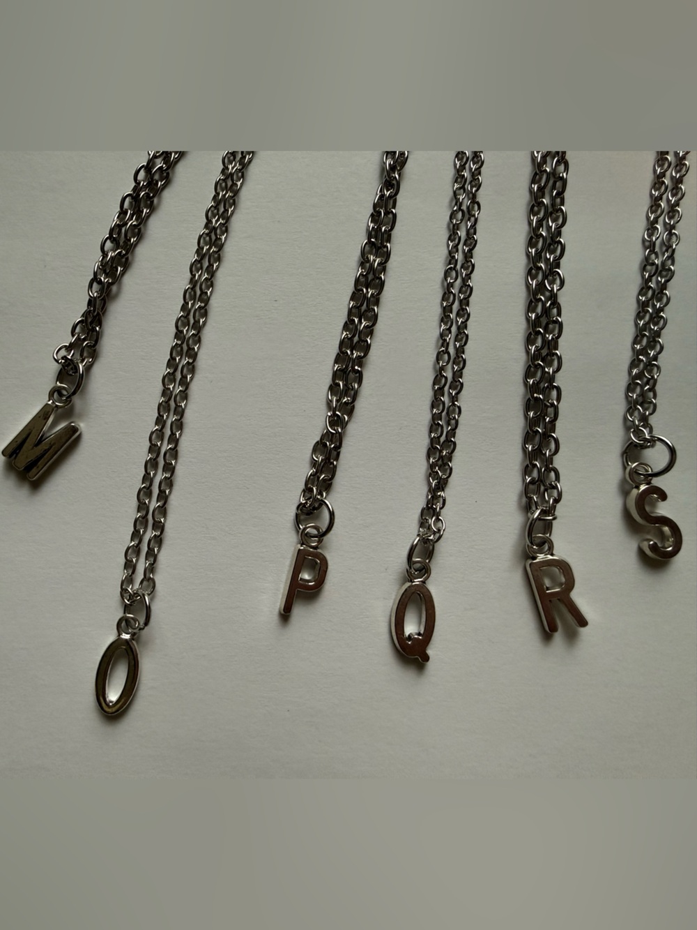 Dainty Silver Initial Charm Necklaces • Choose Letter Block Monogram Chain